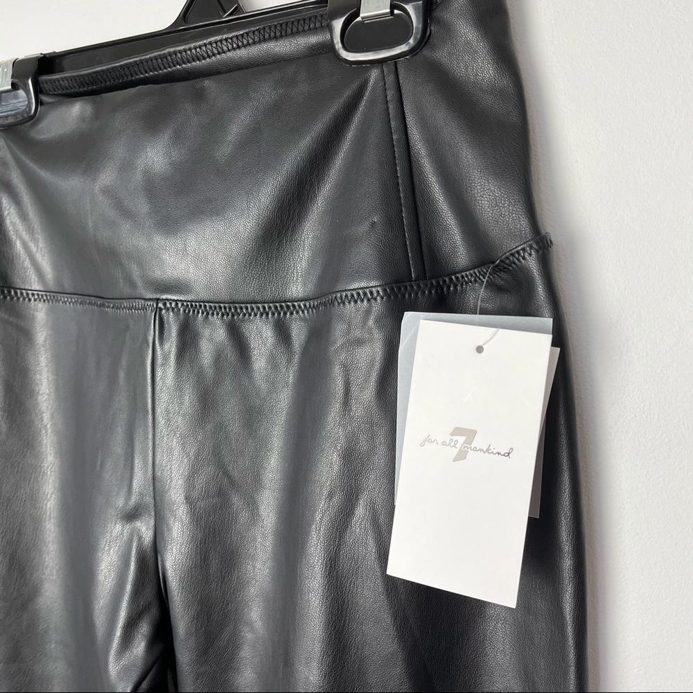 7 FOR ALL MANKIND Black Faux Leather Leggings Pants NWT XS - Picture 6 of 9